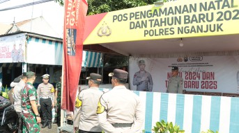 Kapolres Nganjuk dan Forkopimda Tinjau Kesiapan Pos Pengamanan Operasi Lilin 2024