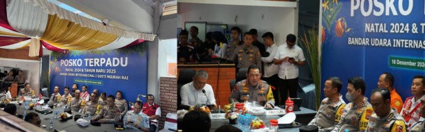 Kapolri & Panglima TNI Tinjau Posko Terpadu Operasi Lilin 2024 di Bandara I Gusti Ngurah Rai