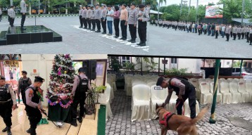 Gelar Apel Besar dan Sterilisasi Gereja, Polres Nganjuk Pastikan Natal 2024 Aman
