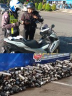Operasi Lilin Semeru 2024, Polrestabes Surabaya Sita Ratusan Knalpot Tidak Sesuai Spektek