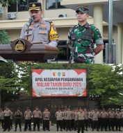 Polres Nganjuk Gelar Apel Kesiapan Pengamanan Malam Tahun Baru 2025