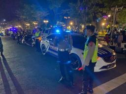 Polres Nganjuk: Gelar Patroli Skala Besar Gabungan Antisipasi di Malam Tahun Baru 2025