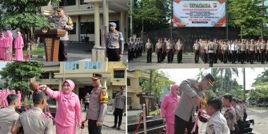 Kapolres Nganjuk Pimpin Upacara Kenaikan Pangkat Anggota Polri dan ASN Polri