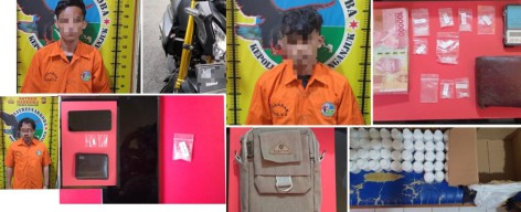 Amankan: "Tiga Tersangka Peredaran Narkotika Jenis Sabu dan Pil Dobel L"