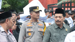 Polres Nganjuk Gelar Apel Kesiapan Pengamanan Unjuk Rasa Aliansi Mahasiswa Tolak UU TNI