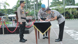 Kapolres Nganjuk Pimpin Sertijab Kasat Intelkam, Kasat Reskrim, dan Kapolsek Ngetos