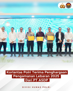 Penghargaan pengamanan Lebaran 2025 dari PT. ASDP diterima Korlatas