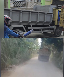 Diduga Rusaknya Jalan Karena di Lalui Kendaraan Bermuatan Berat