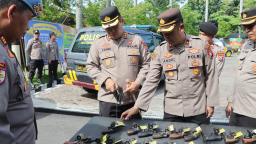 Kapolres Nganjuk Lakukan Cek Fasilitas Dinas, Pastikan Kesiapan Polsek Jajaran