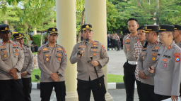 Kapolres Nganjuk Pimpin Apel Gelar Pasukan Pengamanan Pengesahan IKSPI di Madiun