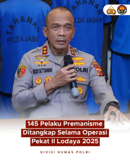 Polda Jawa Barat Berhasil Menangkap 145 Pelaku Premanisme dalam Operasi Pekat II Lodaya 2025.