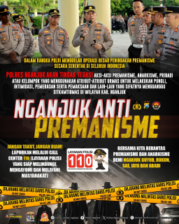 Cegah Aksi Premanisme, Polres Nganjuk Pasang Banner Imbauan di Titik Strategis 