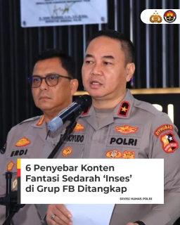 Enam Pelaku Terlibat dalam group Facebook ‘Fantasi Sedarah’ dan ‘Suka Duka’,