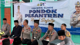 Satlantas Polres Kediri Memberikan Program Edukatif Coaching Clinic Pondok Pesantren Sabilil Huda
