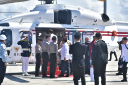 Helikopter AW 189 Polri Melaksanakan Pelayanan Penerbangan Kepresidenan untuk Presiden RI dan Presiden