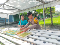 Gelorakan Swasembada Pangan, Polisi di Sidoarjo Ajak Warga Kembangkan Tanaman Hidroponik