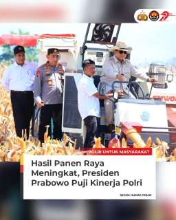 Presiden RI Jenderal TNI (Purn.) H. Prabowo Subianto Menyambut Panen Raya Jagung