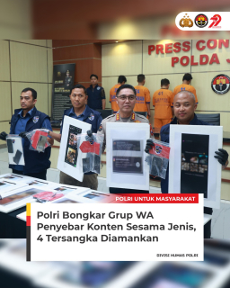 Polri Bongkar Grup wa Penyebar Konten Sesama Jenis Empat Tersangka Diamankan