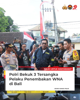 Polri Bekuk 3 Tersangka  Pelaku Penembakan WNA di Bali