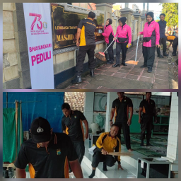 Polri Untuk Masyarakat : Polres Pamekasan Gelar Bakti Religi dan Bansos di Hari Bhayangkara Ke-79