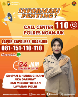 Polres Nganjuk Kampanyekan Layanan Call Center 110 dan WhatsApp Lapor Kapolres 