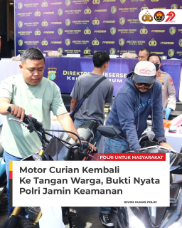 Bukti  Nyata Bahwa Polri ada Untuk Masyarakat, Kembalikan Motor yang Hilang dan Masyarakat Merasa Aman