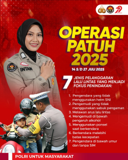 Polri Gelar Operasi Patuh 2025,  14 /07 - 27/07 Juli