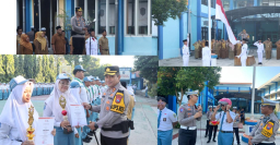Polres Nganjuk Gencarkan Edukasi Tertib Lalu Lintas Lewat Upacara di Sekolah