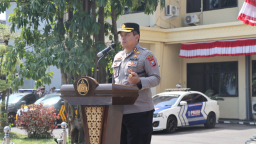 Apel Pengamanan Pengesahan IKSPI, Kapolres Nganjuk Tegaskan Kesiapan Personel Jaga Kamtibmas