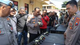 Cegah Penyalahgunaan, Polres Nganjuk Perketat Pemeriksaan Senjata Api