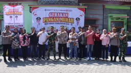 Kapolres Nganjuk dan Forkopimda Ikuti Zoom Meeting Gerakan Pangan Murah di Kecamatan Nganjuk