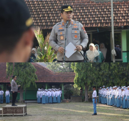 Kapolres Nganjuk Jadi Pembina Upacara di SMKN 1, Ajak Pelajar Tidak Terprovokasi Situasi Terkini
