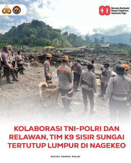 Kolaborasi TNI-POLRI dan Relawan tim K9  Sisir Sungai