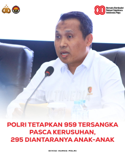 Polri Tetapkan 959 Tersangka Pasca Kerusuhan 295  Diantaranya  Anak Anak