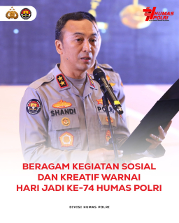 Beragam Kegiatan Sosial dan Kreatif Mewarnai Hari Jadi  ke-74  Humas Polri