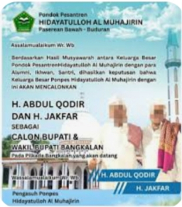 Pondok Pesantren Hidayatulloh Al Muhajirin untuk sejumlah figur yang diusung ke Pemilihan Kepala Desa (Pilkades).