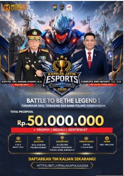 Sambut Hari Bhayangkara ke – 80 Polda Jatim Gelar Turnamen Esport untuk Umum