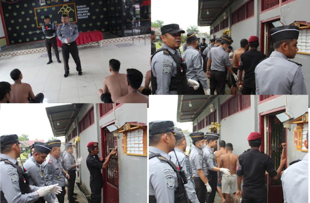 Tingkatkan Kewaspadaan; Jelang Natal dan Tahun Baru, Rutan Rengat Razia Kamar Hunian Warga Binaan