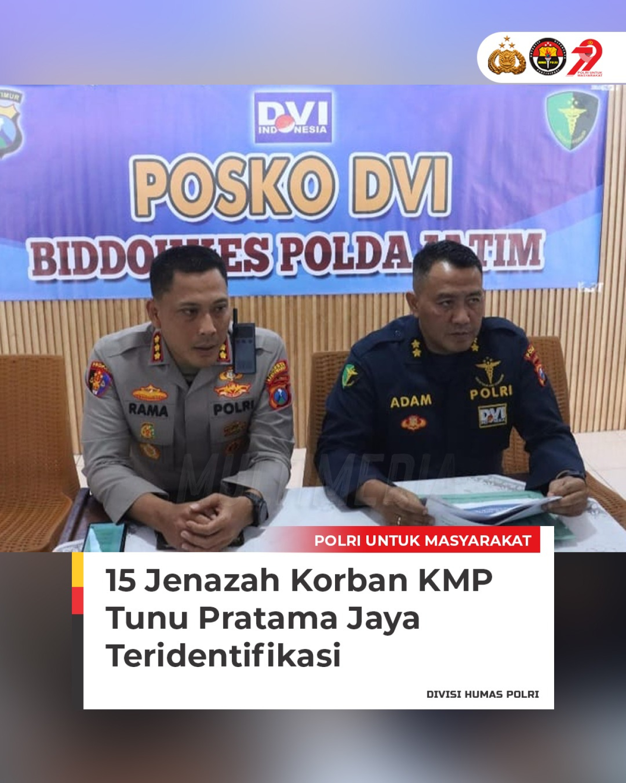 Polri Melalui Tim DVI Polda Jawa Timur Berhasil Mengidentifikasi 15 Jenazah Dari Total 17 Jenazah