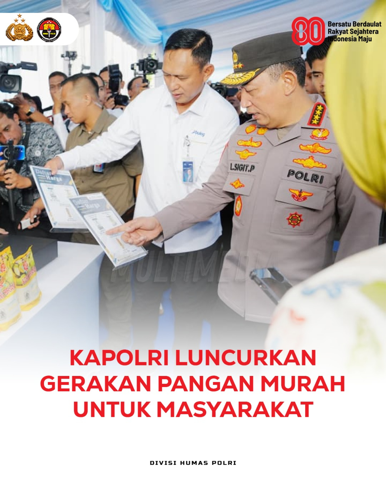 Kapolri dan Perum Bulog Meluncurkan Gerakan Pangan Murah