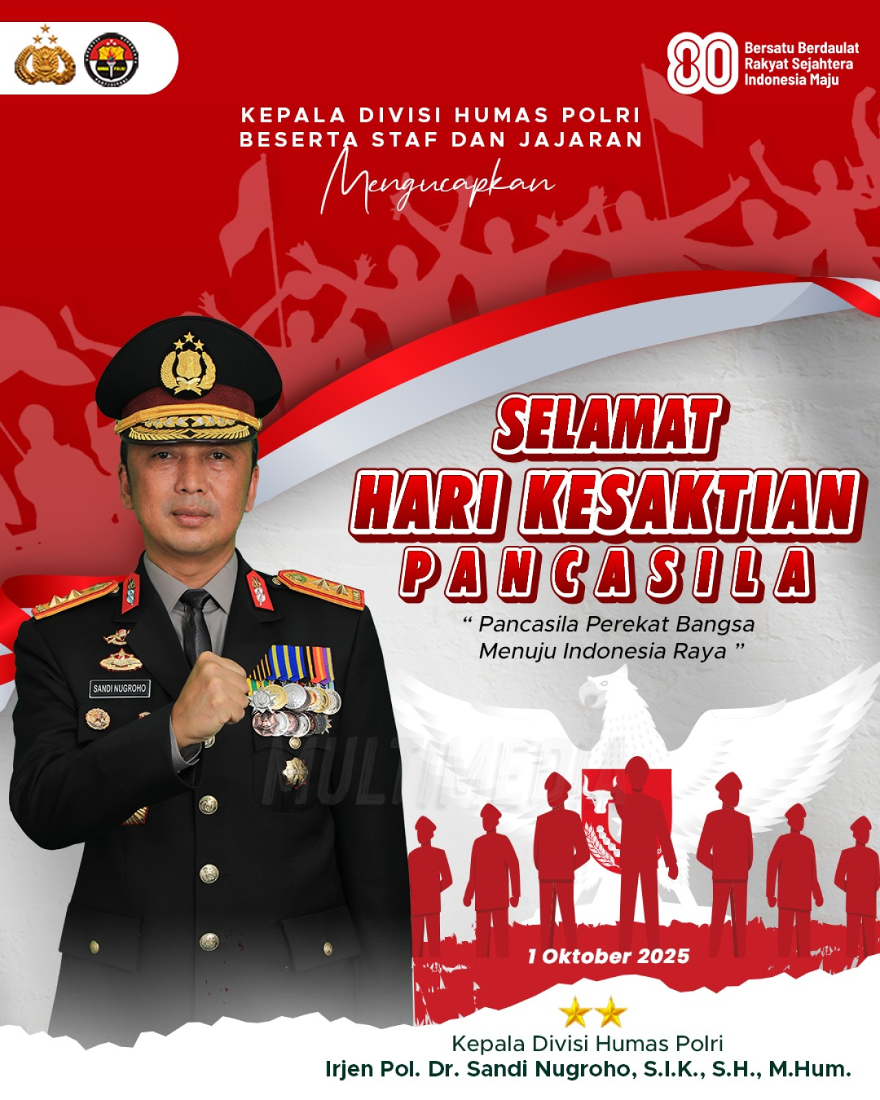 Kepala Divisi Humas  Mengucapkan Selamat Hari Kesaktian Pancasila