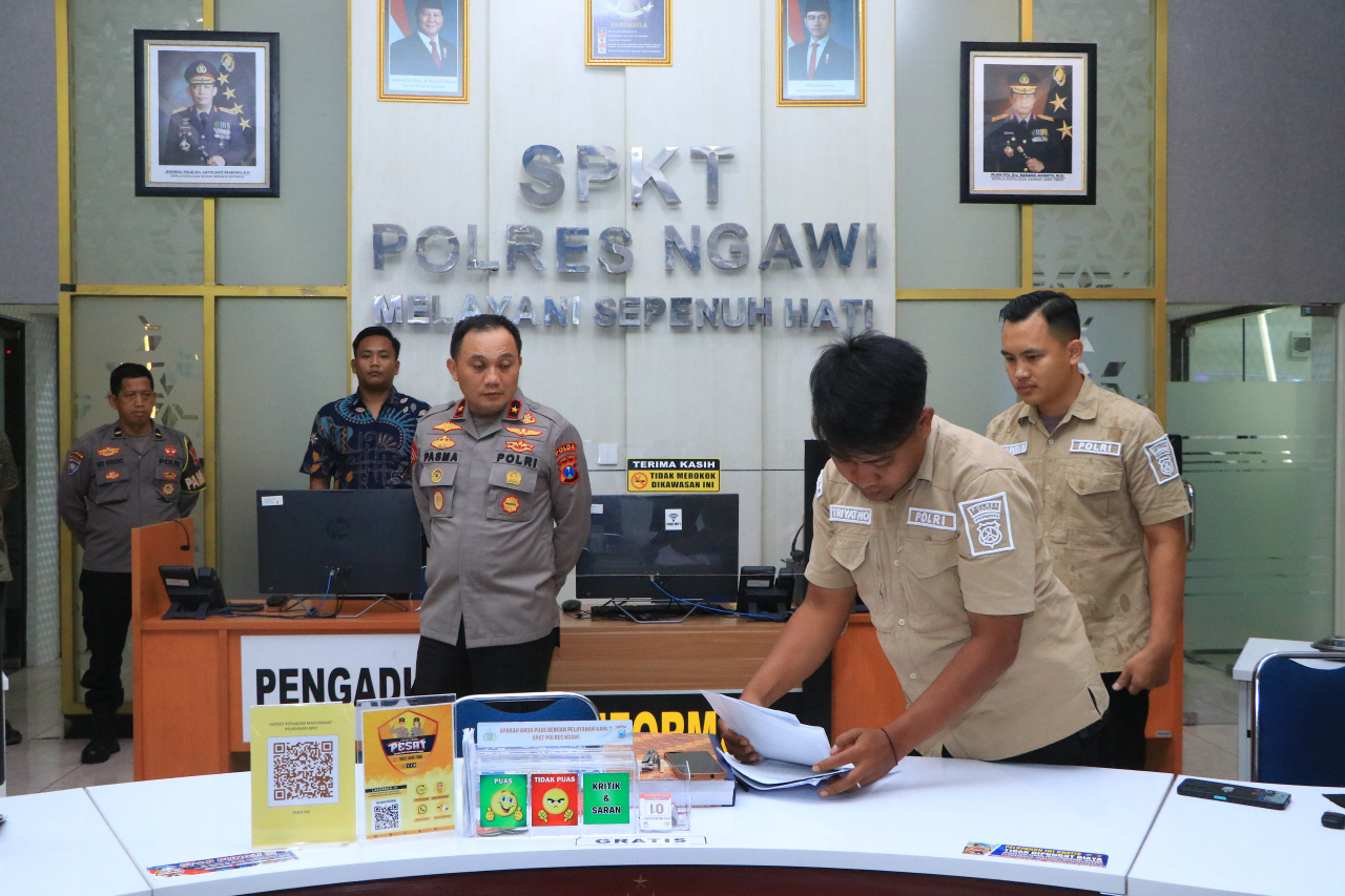 Wakapolda Jatim Kunjungi Polres Ngawi Tinjau Kesiapan Pelayanan Masyarakat di SPKT
