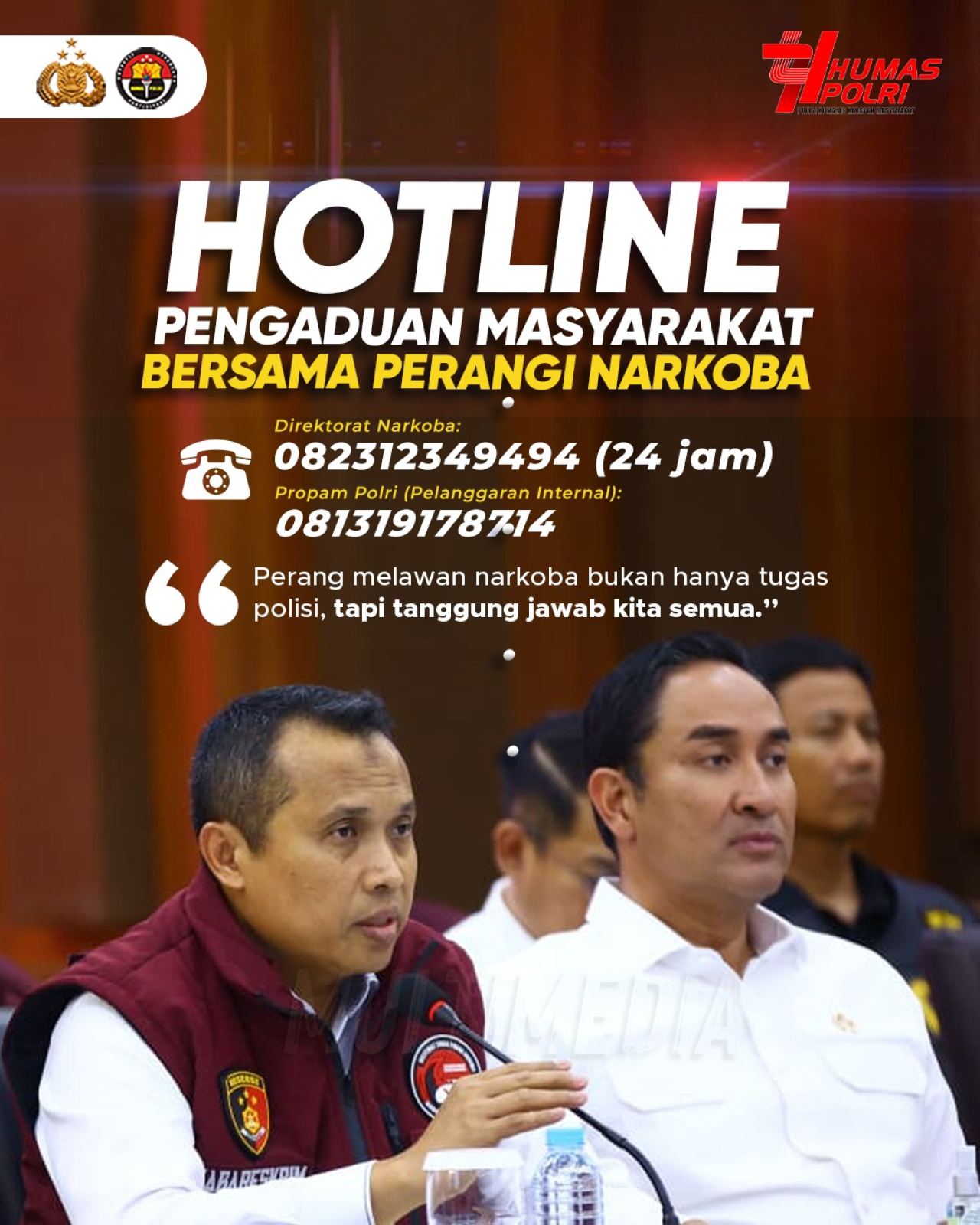 Bareskrim Membuka Saluran Hotline 24Jam Bukti Komitmen  "POLRI untuk MASYARAKAT".