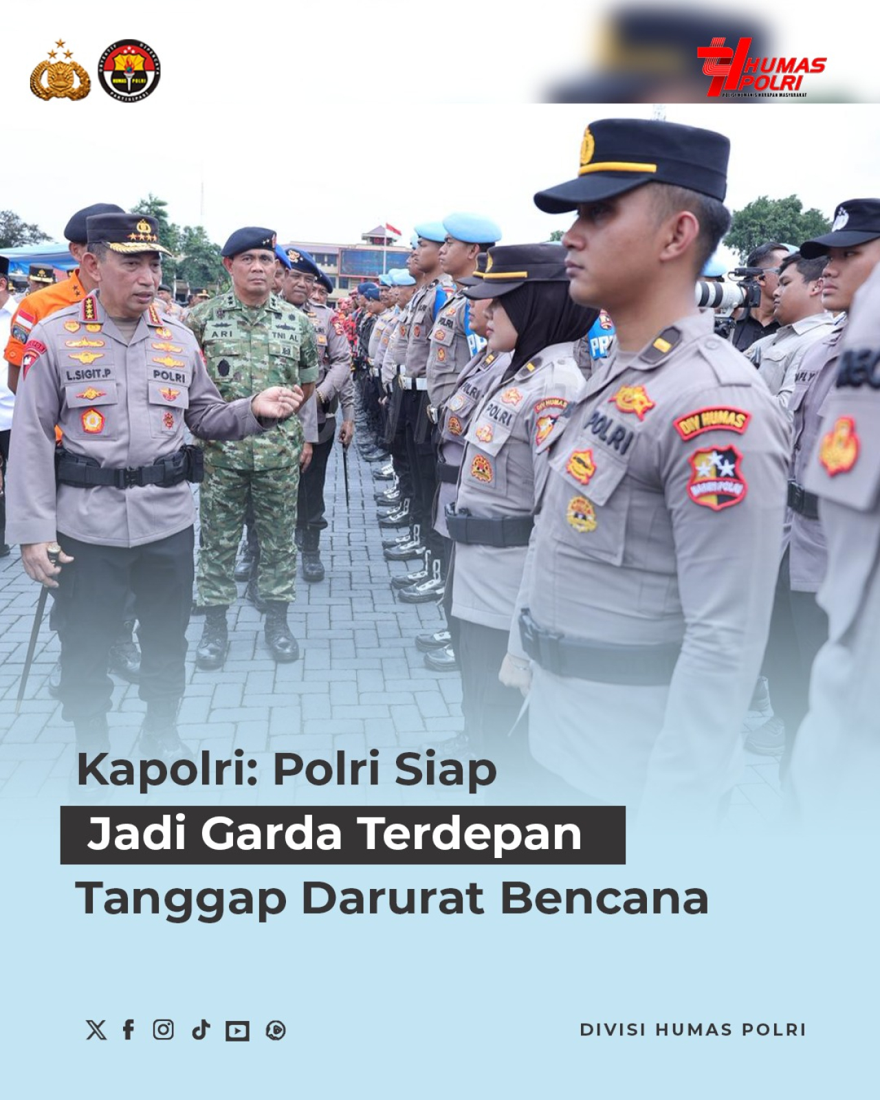 Apel Kesiapan Tanggap Darurat Bencana di Lapangan Mako Brimob Polri, Kelapa Dua, Depok, Jawa Barat