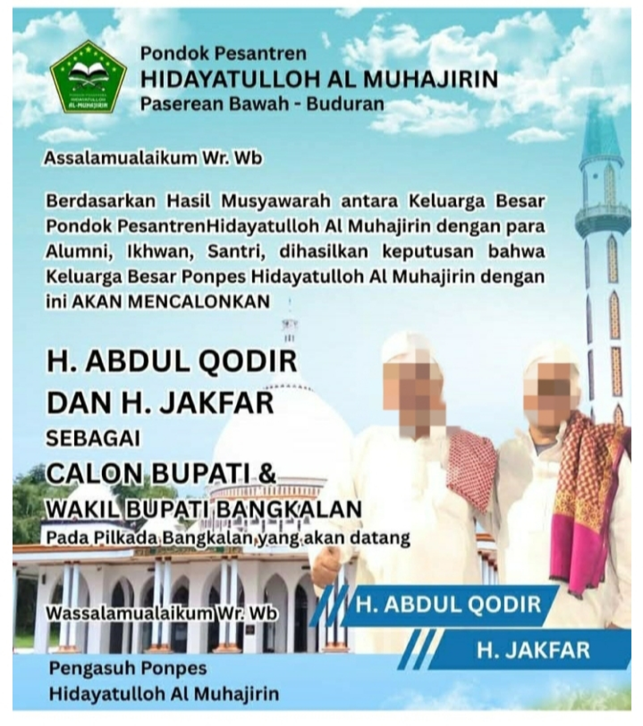 Pondok Pesantren Hidayatulloh Al Muhajirin: Sejumlah Figur yang Diusung  (PILKADES) Pemilihan Kepala Desa