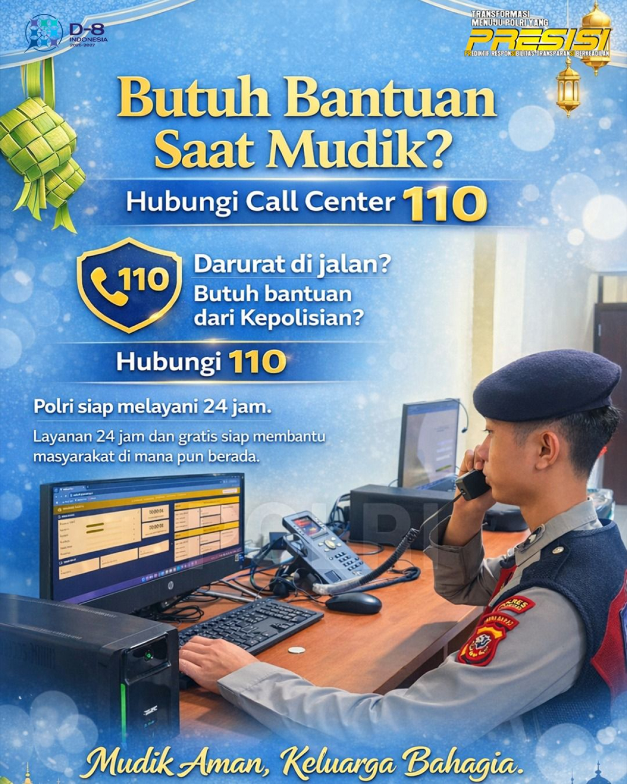 Sobat Polri, Perjalanan Mudik Aman dan  Nyaman Bertemu Keluaga