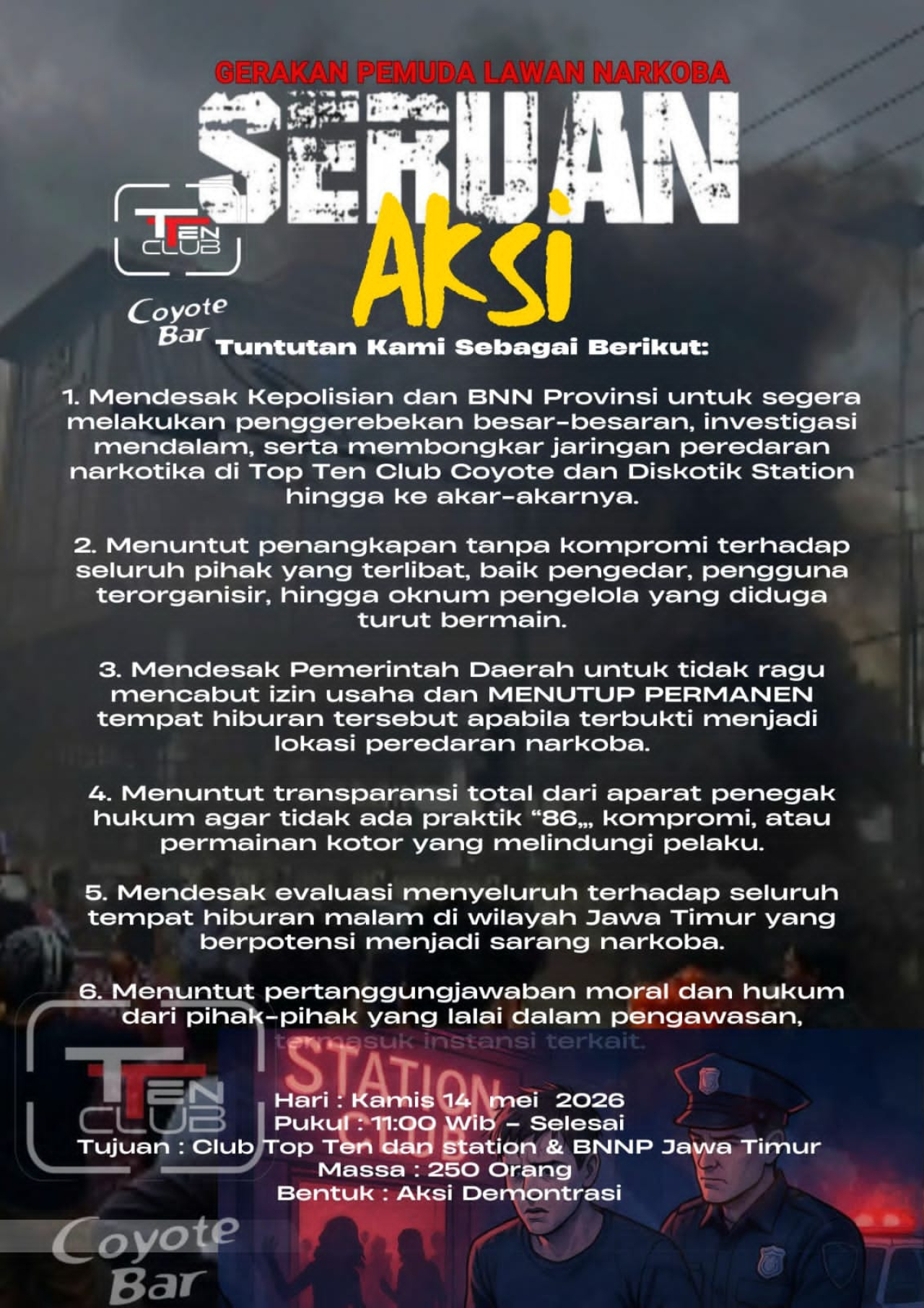 Merdekaaaaaaa!!!!!! Salah hormat. DARURAT NARKOBA DI TEMPAT HIBURAN MALAM: BONGKAR, TANGKAP, TUTUP...!!!