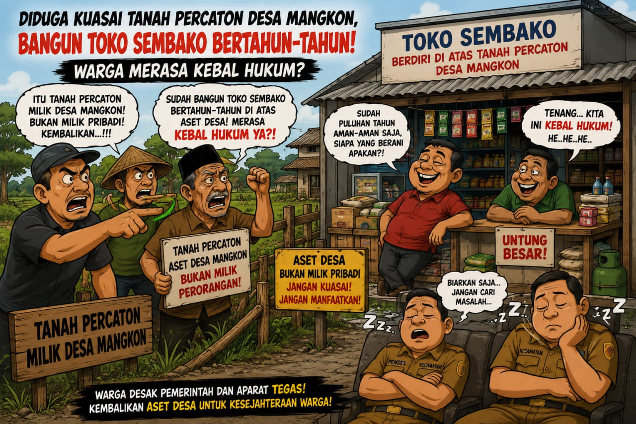 Diduga Kuasai Tanah Percaton dan Bangun Toko Sembako Bertahun-tahun, Warga Desa Tambegan Disebut Merasa Kebal Hukum