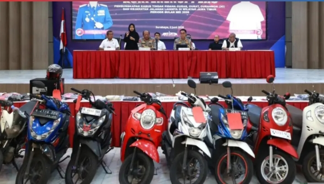 Polda Jatim Ungkap 320 Kasus 3C dan Kejahatan Jalanan Selama Mei 2026