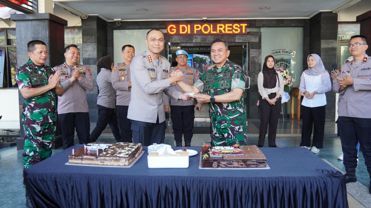 Korem 083/BDJ Geruduk Polresta Malang Meriahkan Hari Bhayangkara ke-80